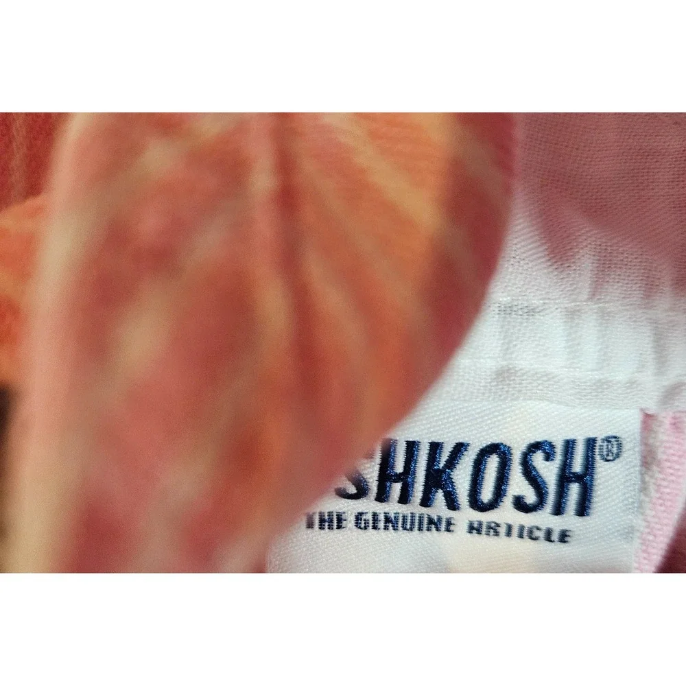 OshKosh Bgosh Pink White Hickory Stripe Bib Overalls Vintage Style Dungarees 18M